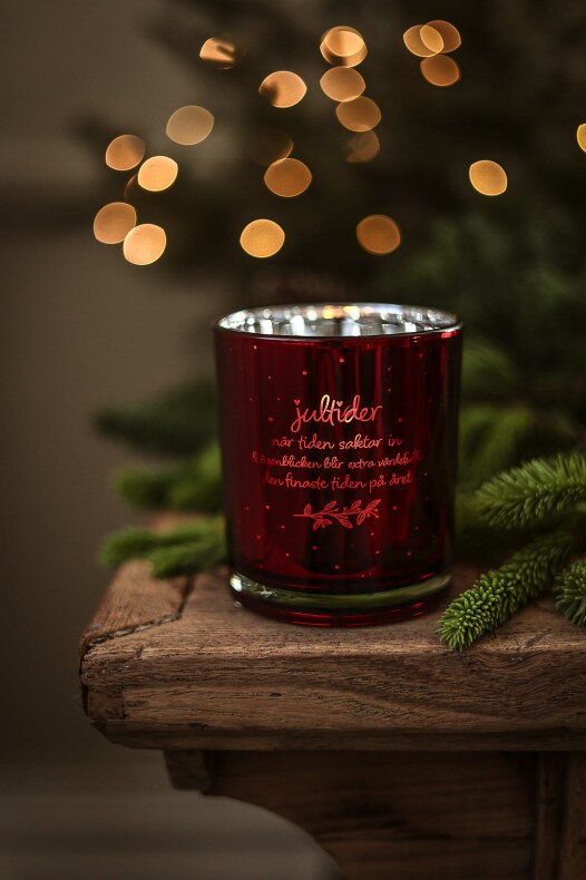 Majas lantern  Jultider Red - 9x10 cm