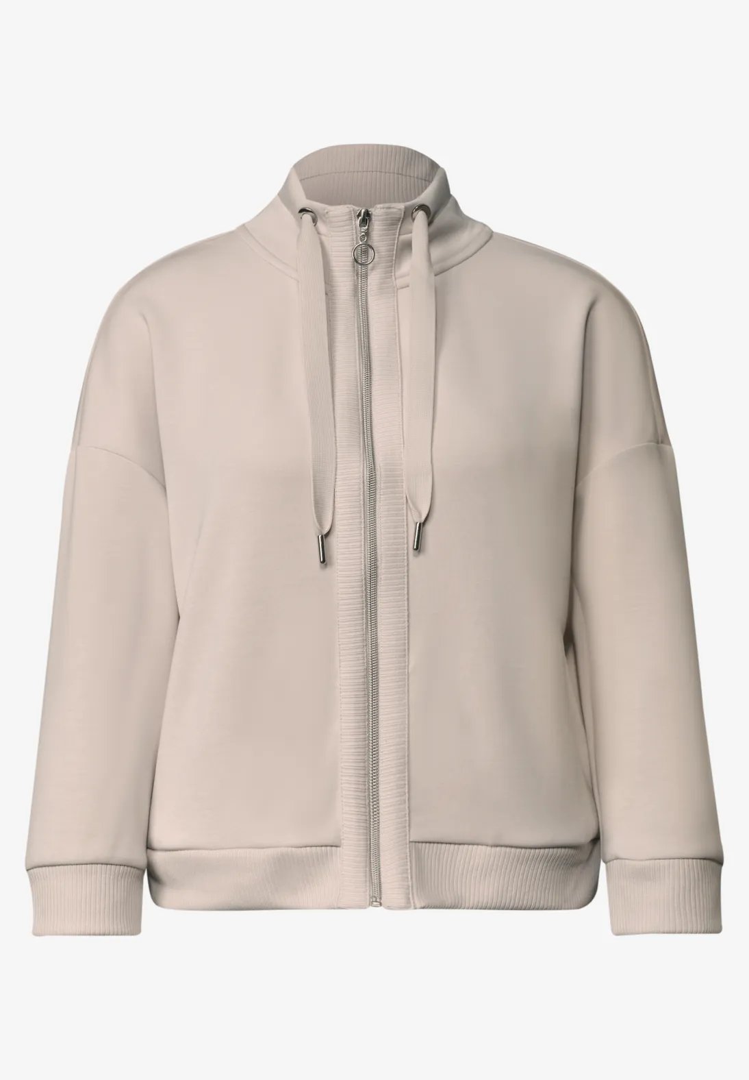 Silk Look Jacket w. Rib Details - Clay Sand - Street One - 4