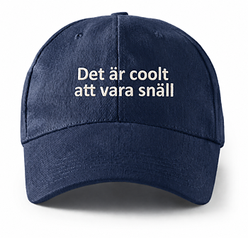 Barnkeps "Det är coolt att vara snäll" mörkblå