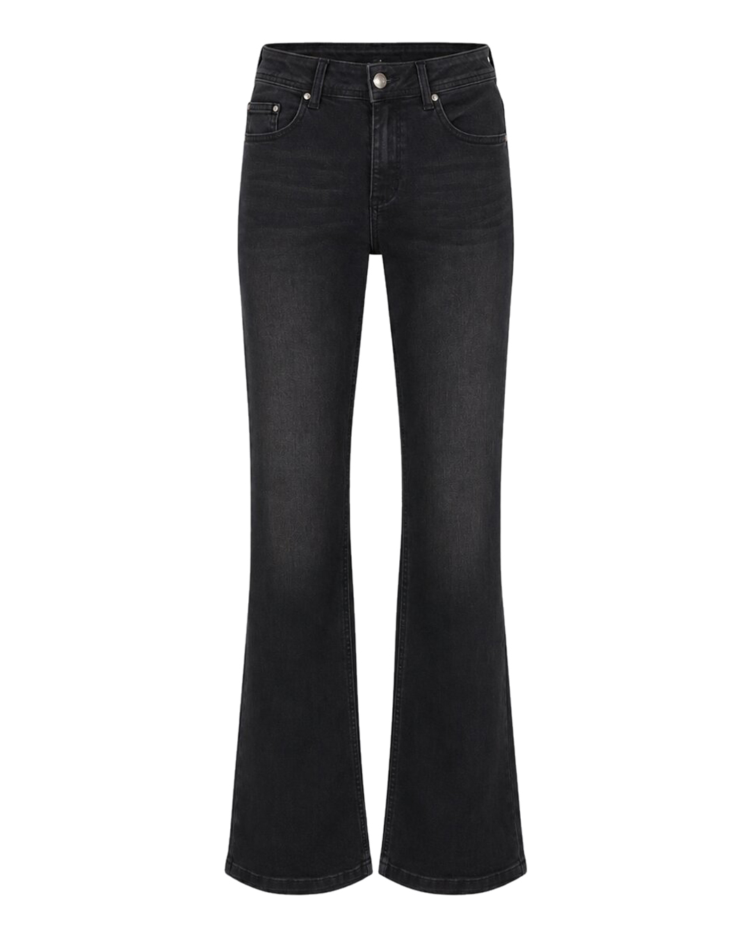 Jeans Colette hög midja vida ben svart denim