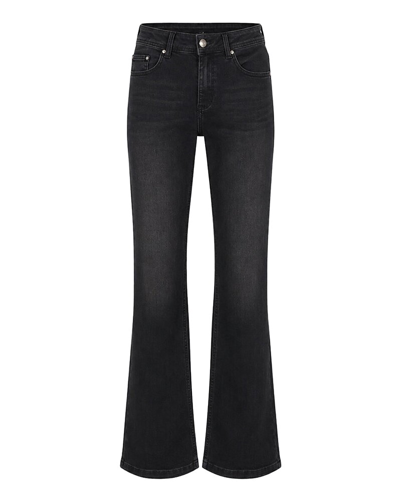 Jeans Colette hög midja vida ben svart denim