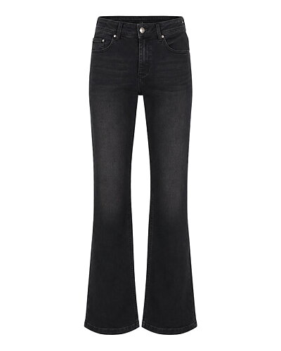 Jeans Colette hög midja vida ben svart denim
