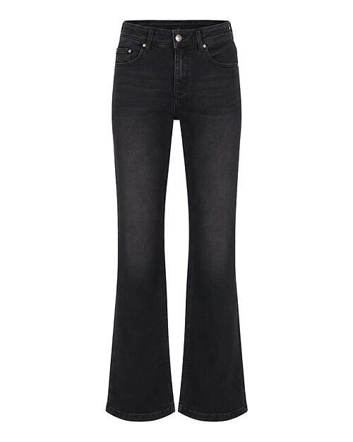 Jeans Colette hög midja vida ben svart denim