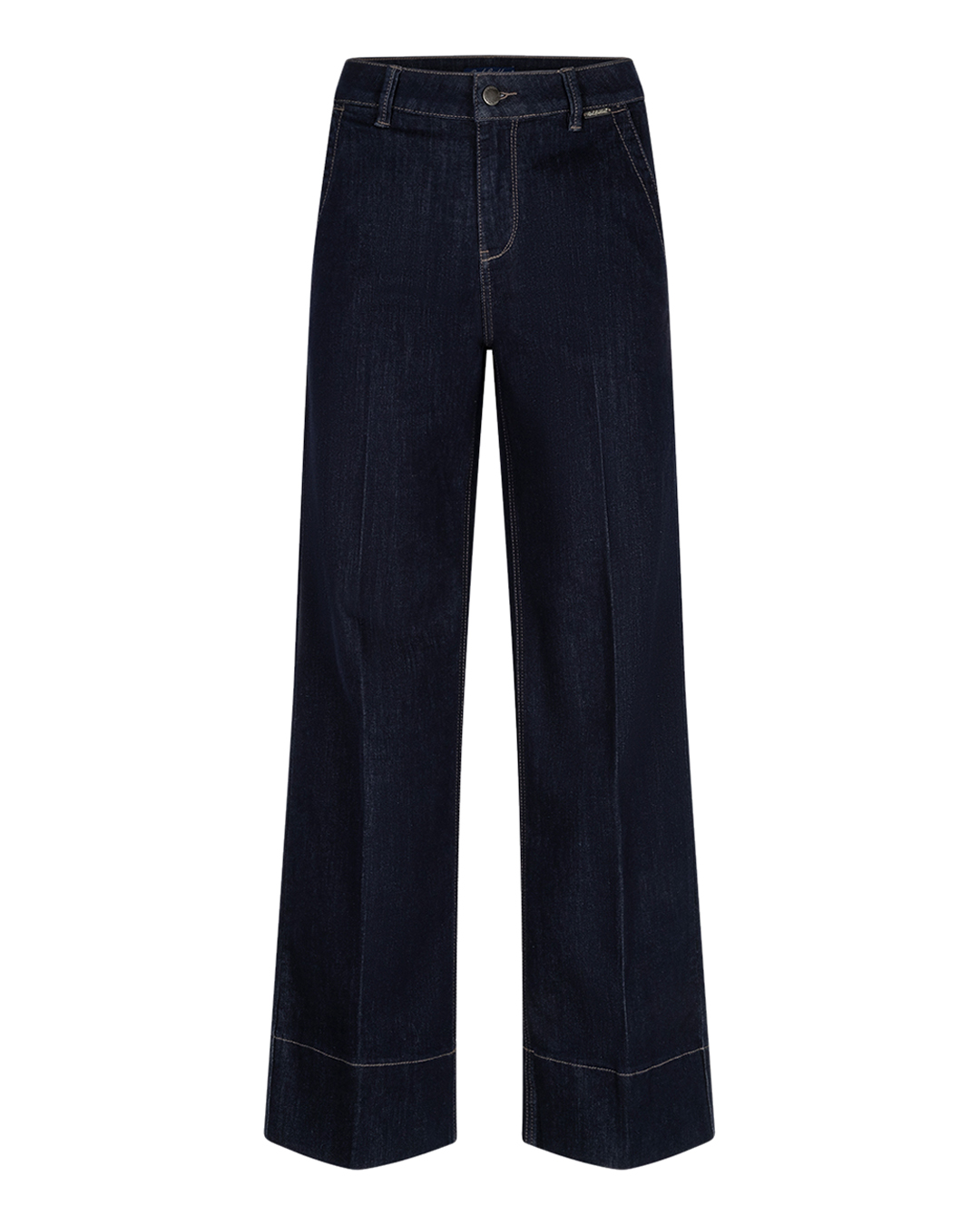Jeans Conny hög midja vida ben mörk denim