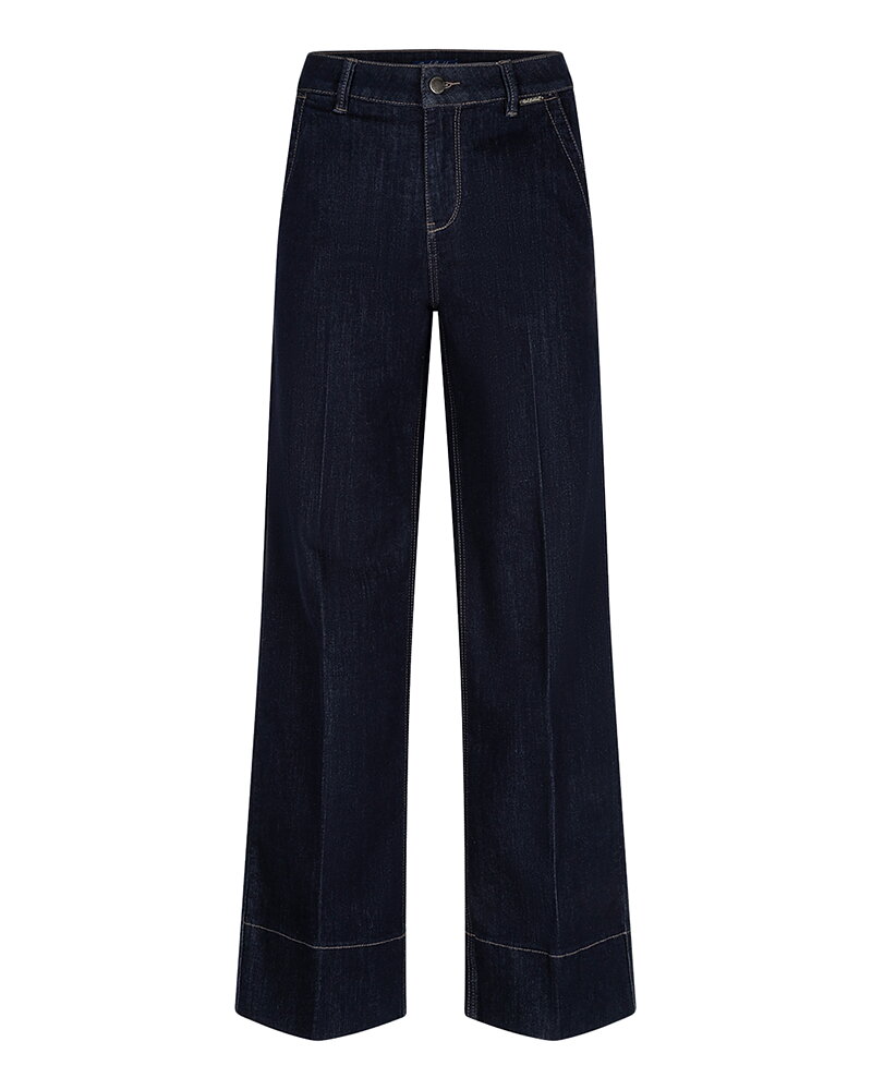 Jeans Conny hög midja vida ben mörk denim