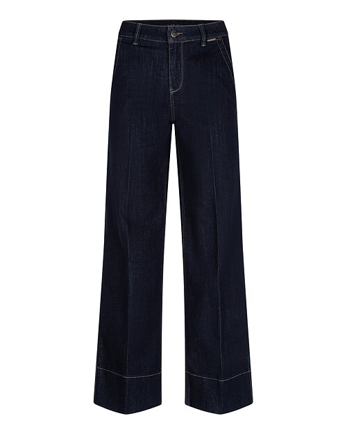 Jeans Conny hög midja vida ben mörk denim