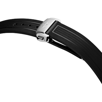Longines svart gummiband med viklås