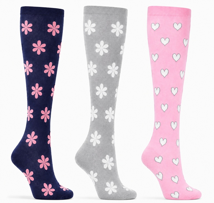3-Pack Sthlm Sock co. Stödstrumpor Blommor & Hjärtan