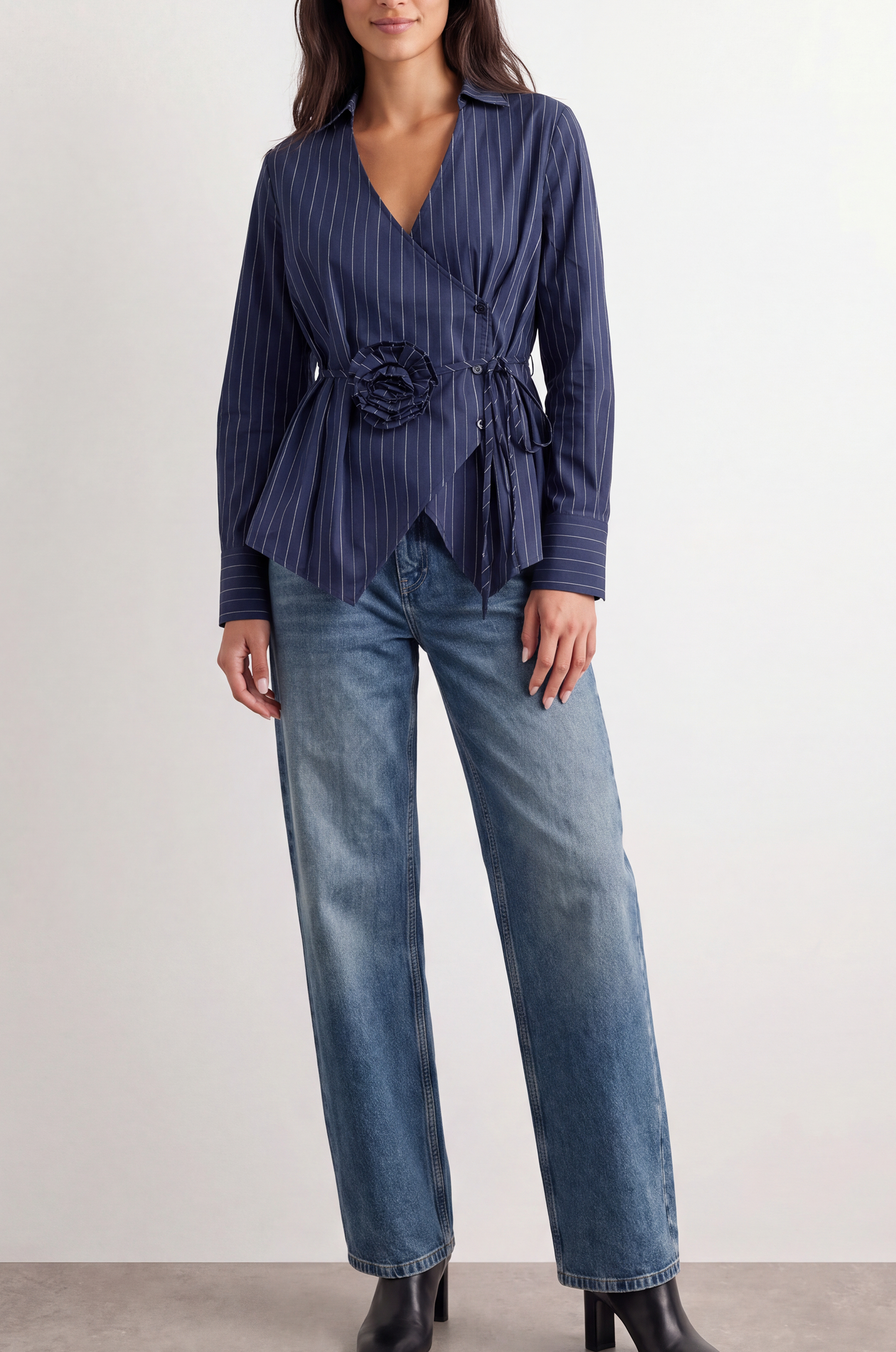 Leveté Room - Teo 1 Blouse Dark Navy Combi - 2