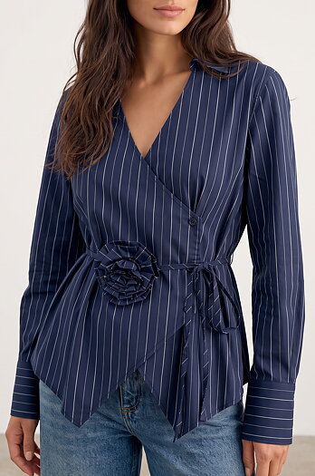 Leveté Room - Teo 1 Blouse Dark Navy Combi