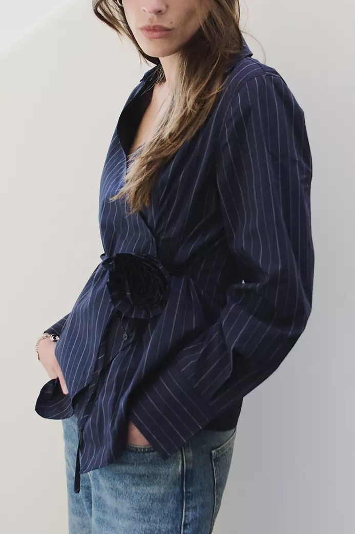 Leveté Room - Teo 1 Blouse Dark Navy Combi - 4