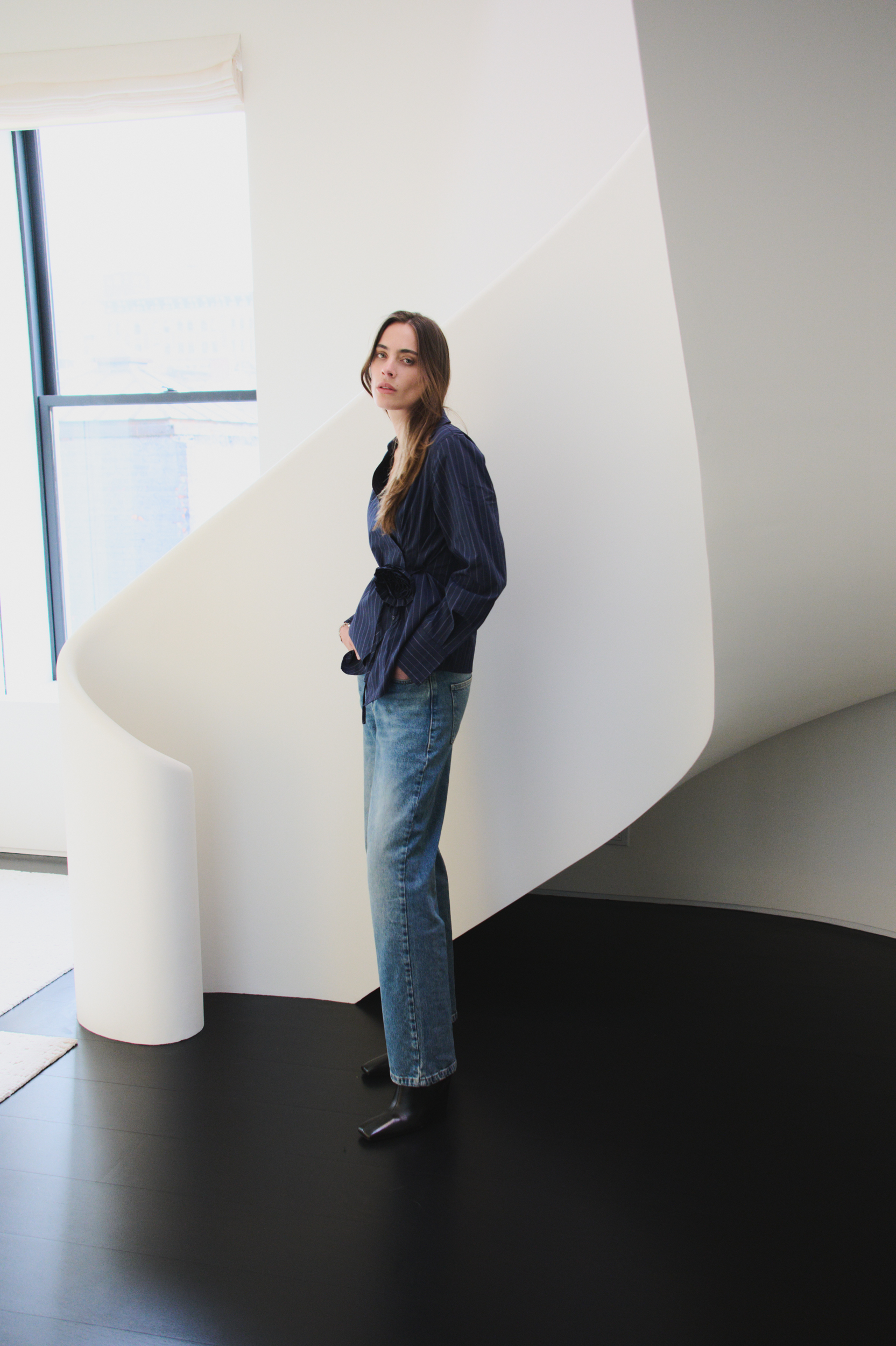 Leveté Room - Teo 1 Blouse Dark Navy Combi - 7