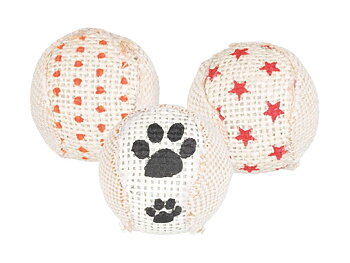 Trixie Kattleksak Skallerbollar Med Jute/Plast Ø 5cm 3-Pack Flerfärgad