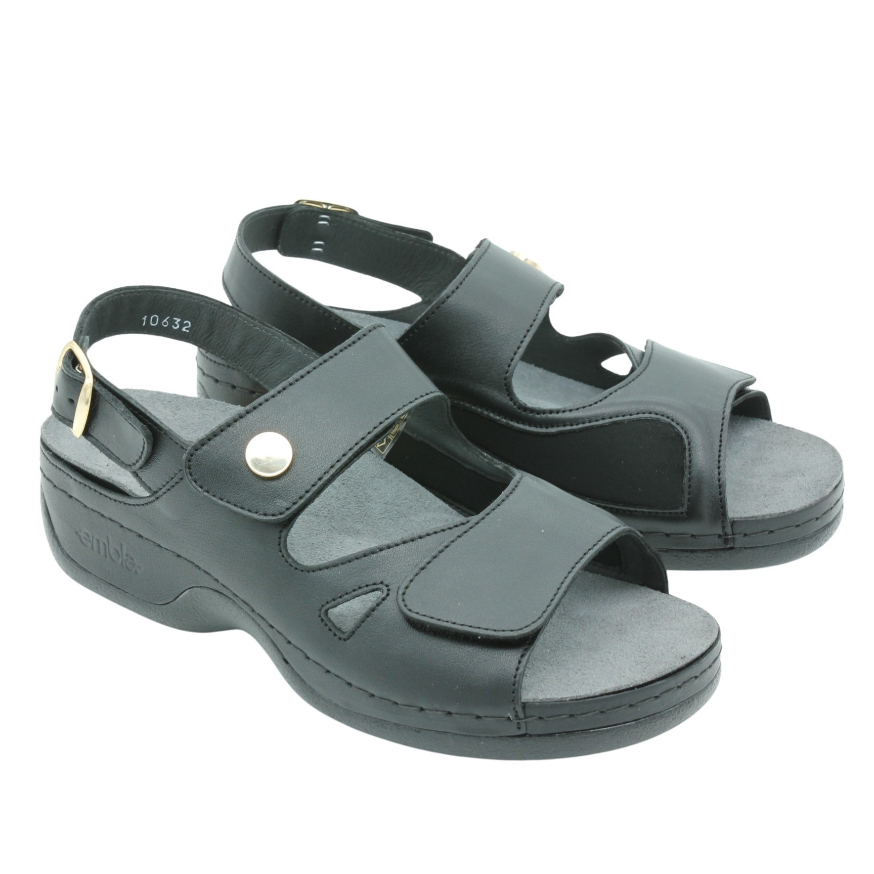 2672 Ergoflex Sandal Svart med Hälrem - 2