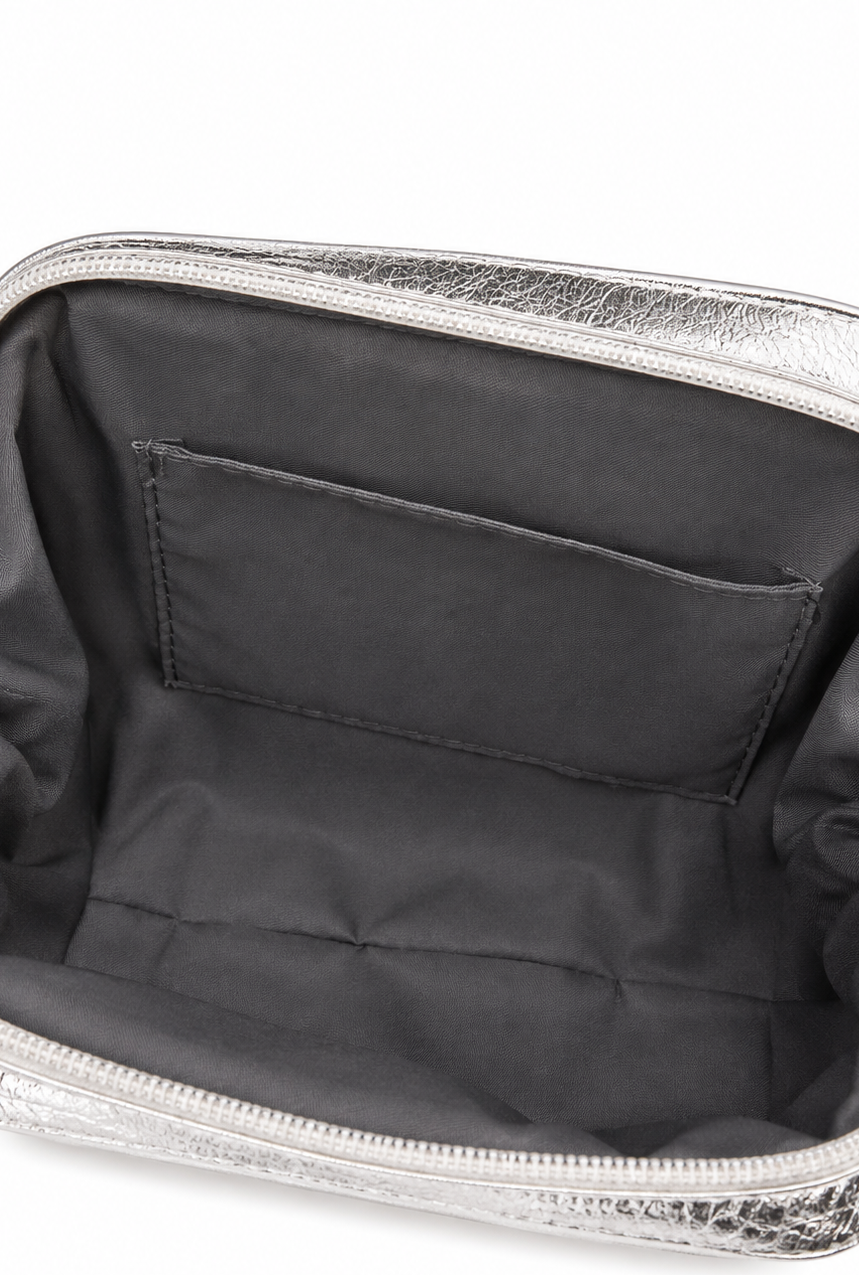 ABBIE FRAME CLUTCH SILVER