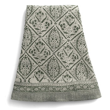 Rund linneduk Jaipur Moss Green Ø220 cm