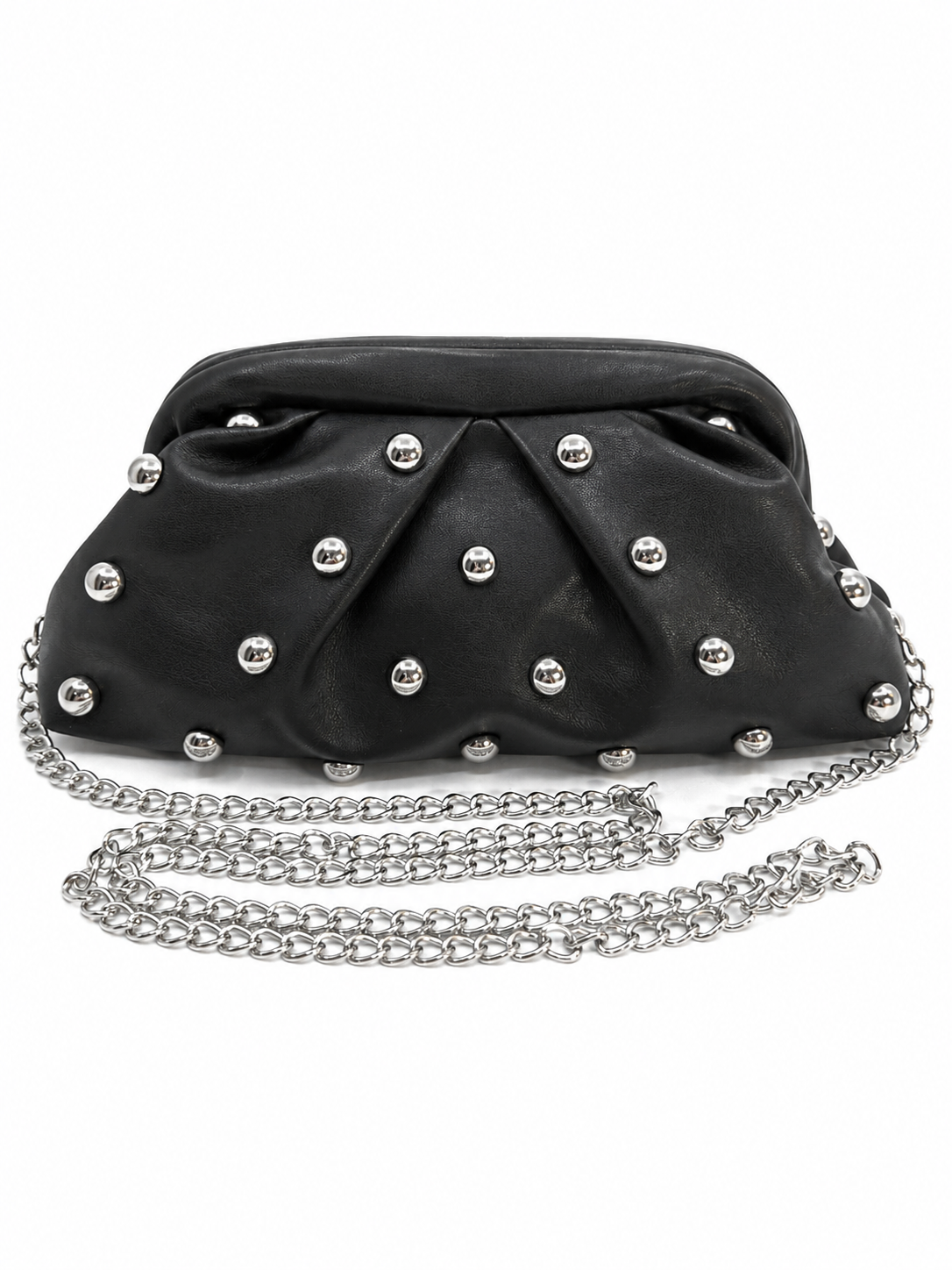 MIO STUDDED FRAME POUCH BLACK