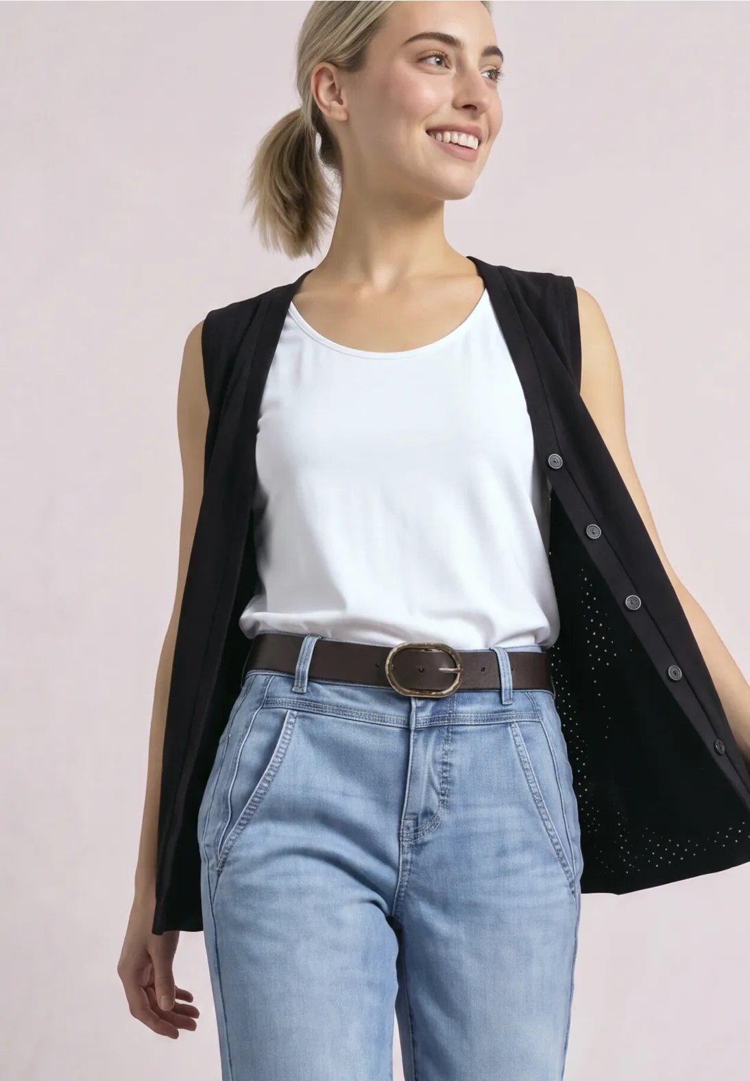 OP_Leather Belt with Textured - Street One