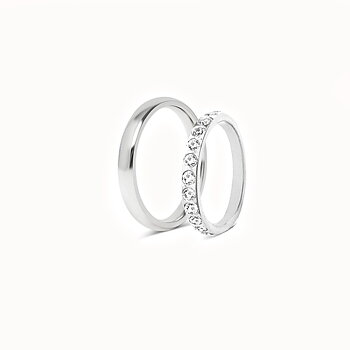 Set med Förlovningsringar - 1 Slät Silverring 3mm & 1 Alliansring 3mm