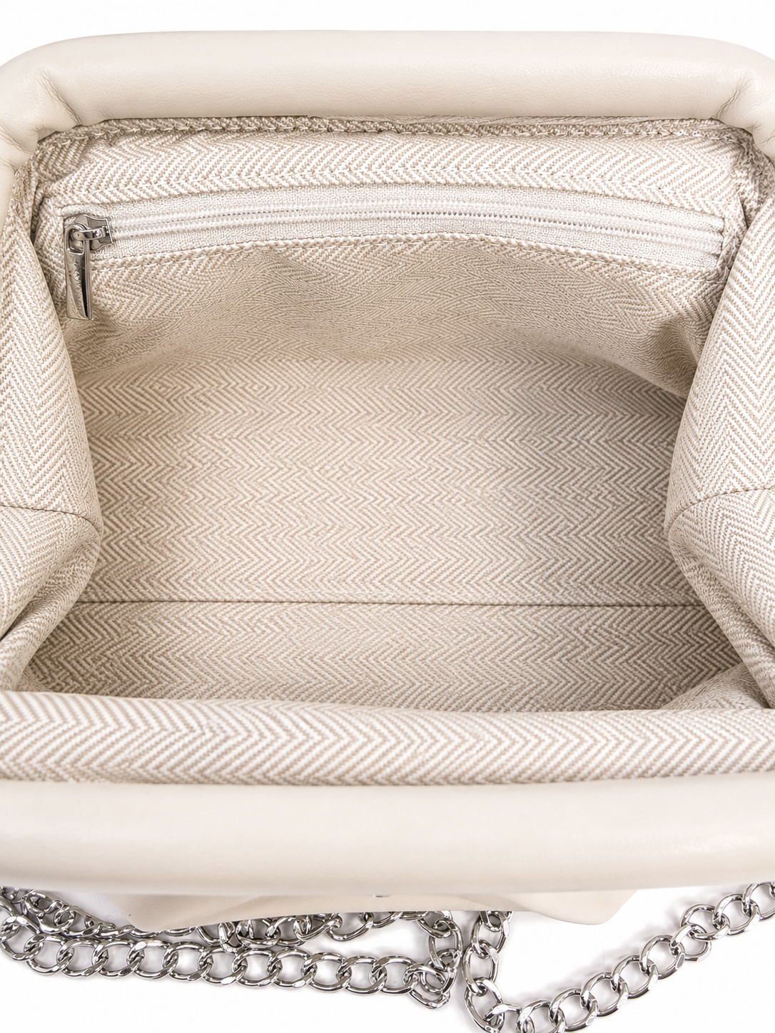 MIO STUDDED FRAME POUCH NEAR WHITE