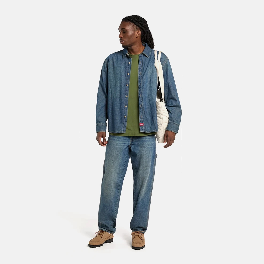 Dickies - Lightweight Denim Shirt Khaki Tinted Blue - 3