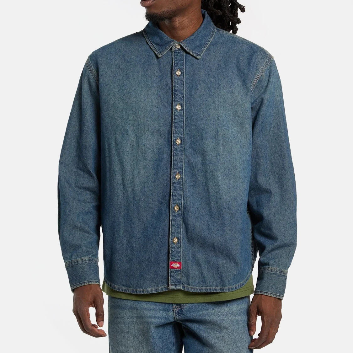 Dickies - Lightweight Denim Shirt Khaki Tinted Blue