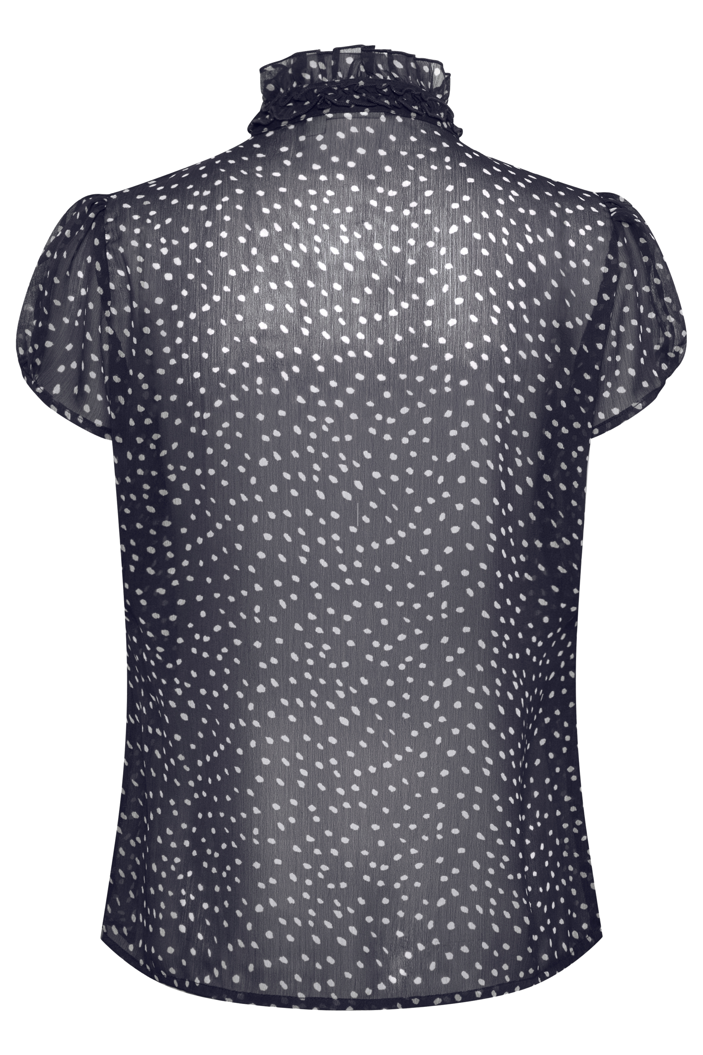 LillySZ Drea SS Blouse Night Sky Dot Marinblå Prickig kråsblus