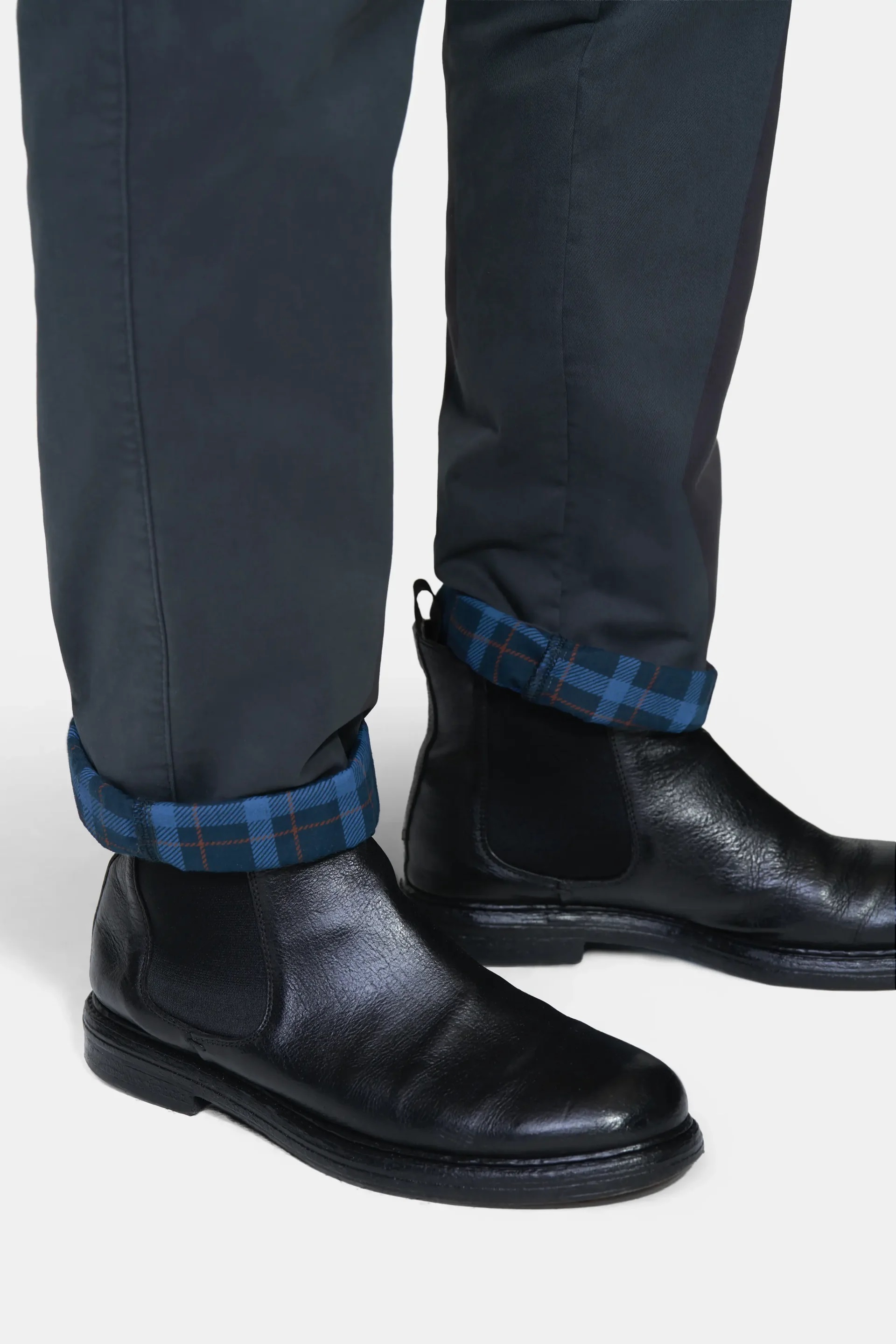 Grå (dark grey) chinos med thermofoder i Fine Twill och modern passform (Meyer / Bonn) - 5