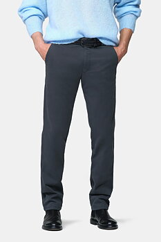 Grå (dark grey) chinos med thermofoder i Fine Twill och modern passform (Meyer / Bonn)