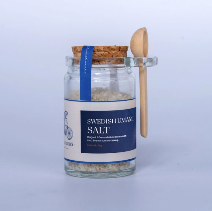 Swedish Umami Salt, flingsalt,i fin glasburk med träsked 75G - 3