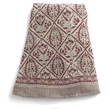Rund linneduk Jaipur Red Ø220 cm