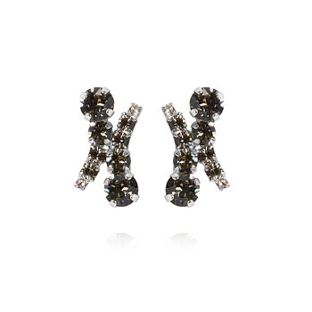 Caroline Svedbom Halo örhängen rhodium black diamond