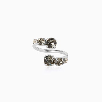Caroline Svedbom Halo ring rhodium black diamond 