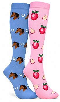 2-Pack Sthlm Sock co. Stödstrumpor Hästar & Äpplen