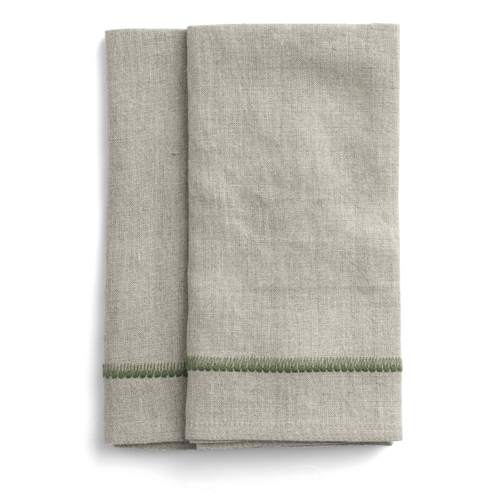 Linneservetter Embroidery Green – 2 st.