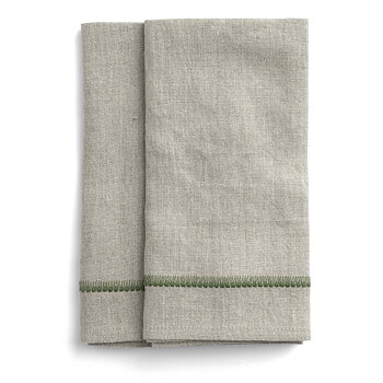 Linneservetter Embroidery Green – 2 st.