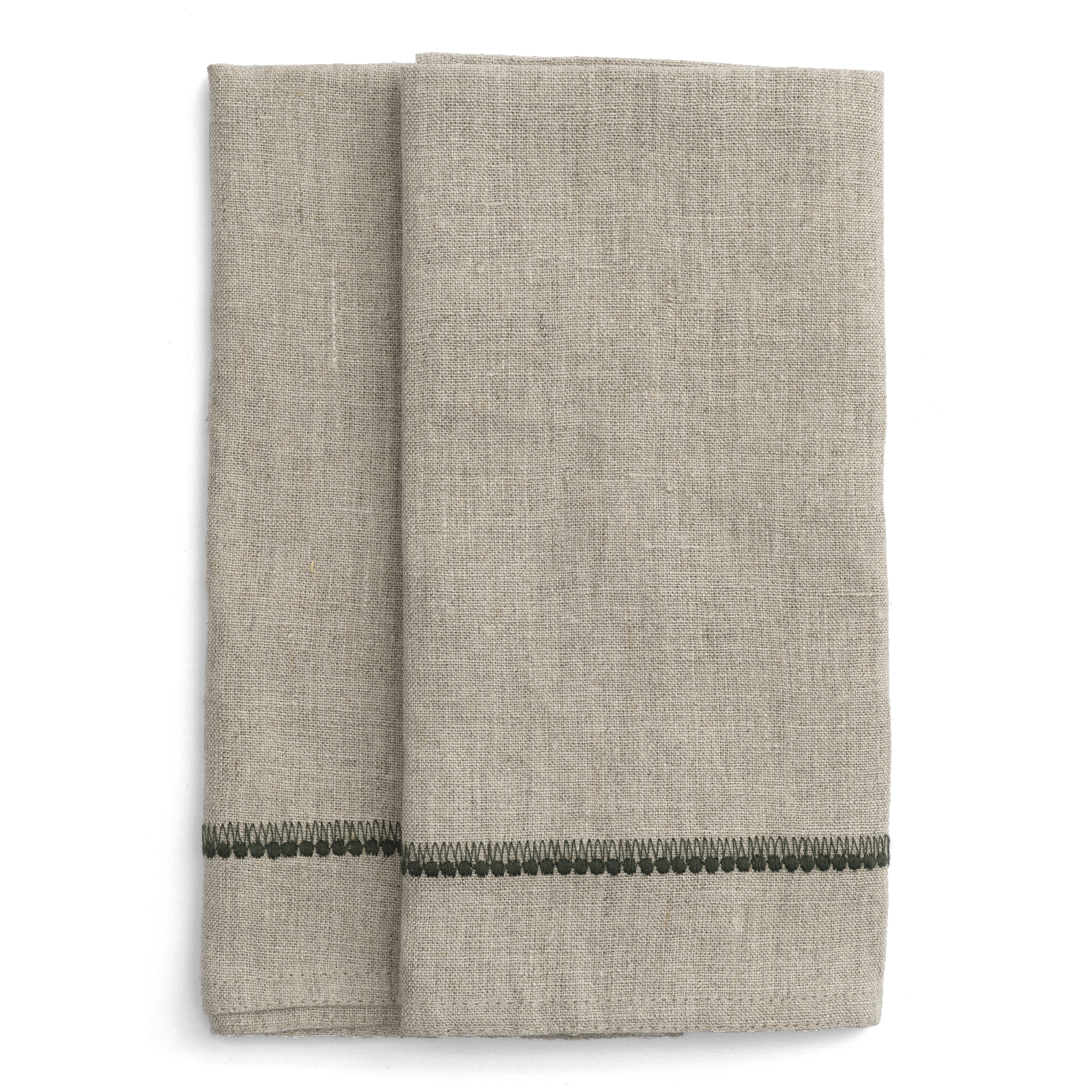 Linneservetter Embroidery Moss Green – 2 st.