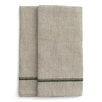 Linneservetter Embroidery Moss Green – 2 st.