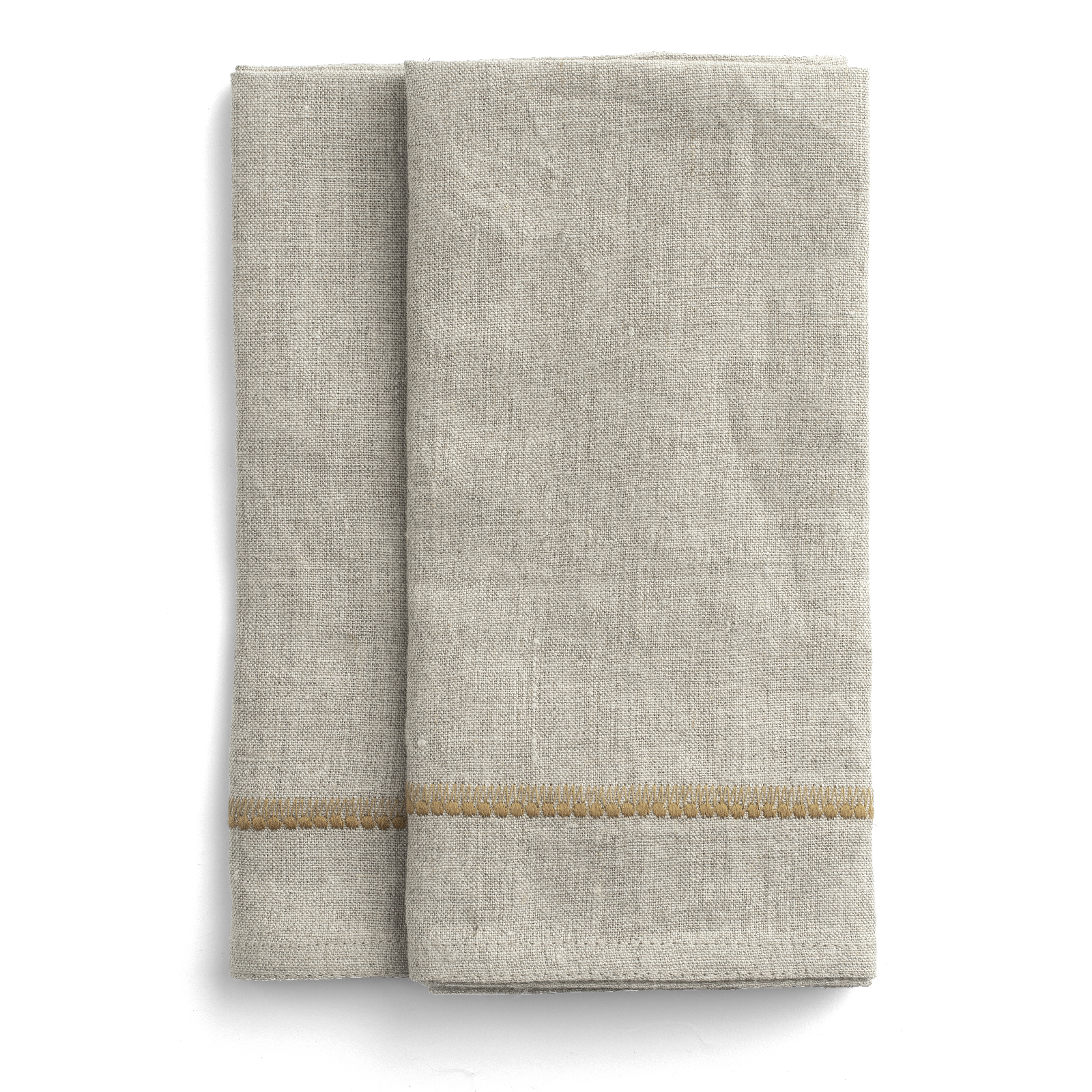 Linneservetter Embroidery Ochre – 2 st.