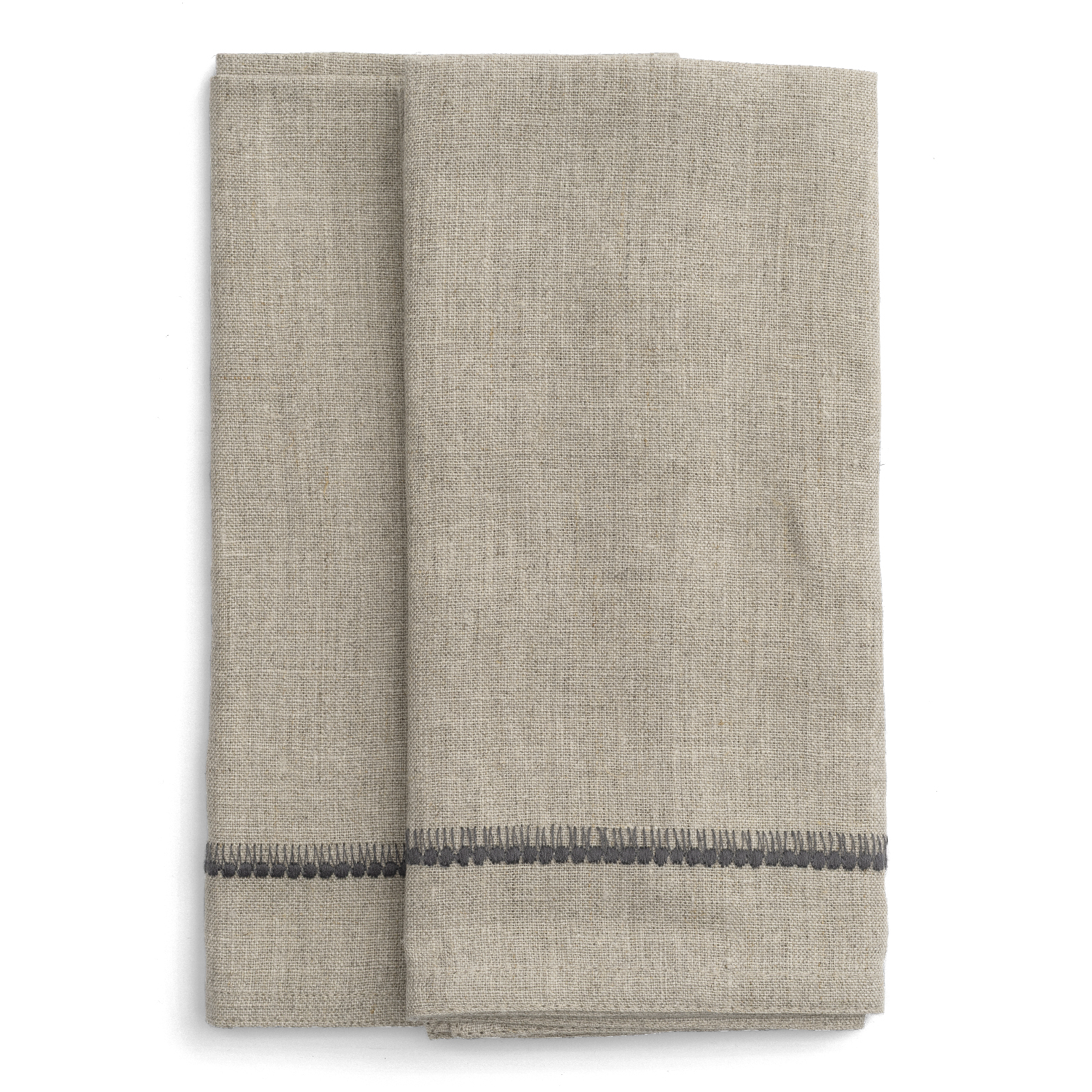 Linneservetter Embroidery Grey – 2 st.