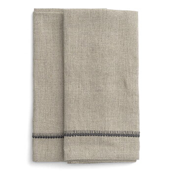 Linneservetter Embroidery Grey – 2 st.