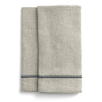 Linneservetter Embroidery Navy – 2 st.