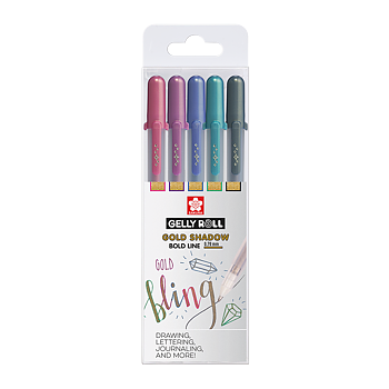 Sakura Gelly Roll Gold Shadow – 5-pack / Gelly Gold Shadow Set 5