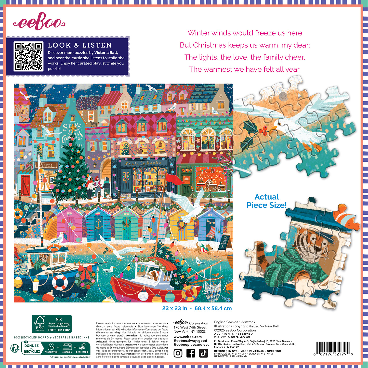 English Seaside Christmas : Pussel 1000 bitar - Nytt motiv från eeBoo snart i lager! - 2