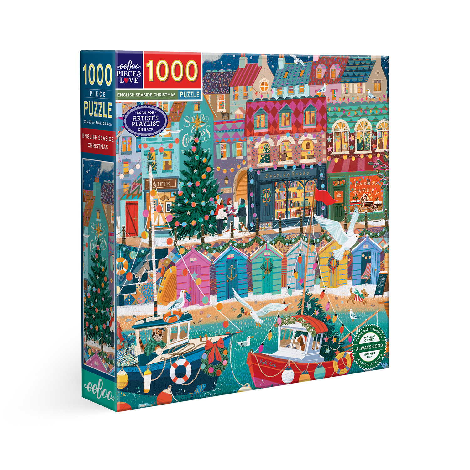 English Seaside Christmas : Pussel 1000 bitar - Nytt motiv från eeBoo snart i lager! - 3