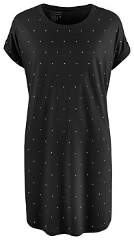 Svart nattlinne med vita prickar, S/M eller L/XL