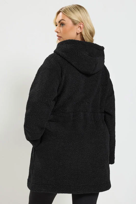 Fleecejacka i lång modell, svart - 3