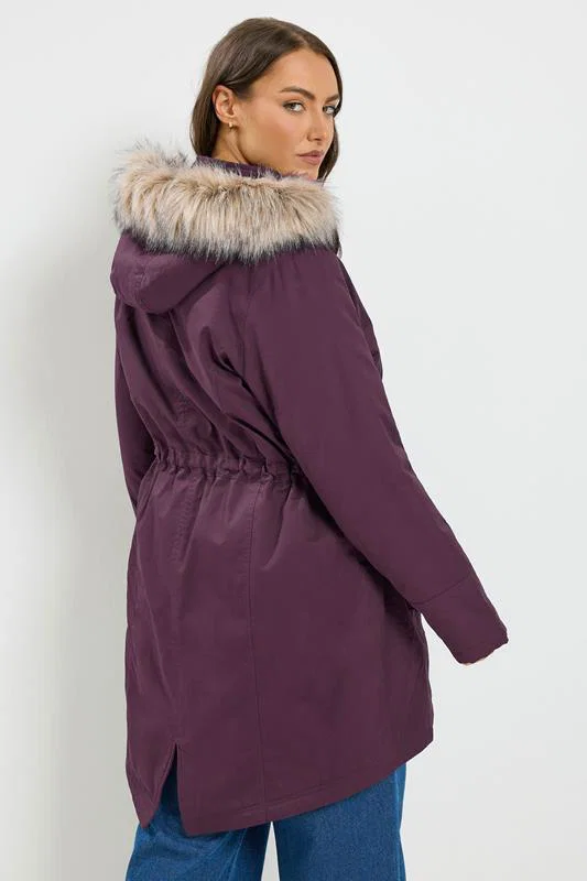 Parkas med fleecefoder, lila  - 2