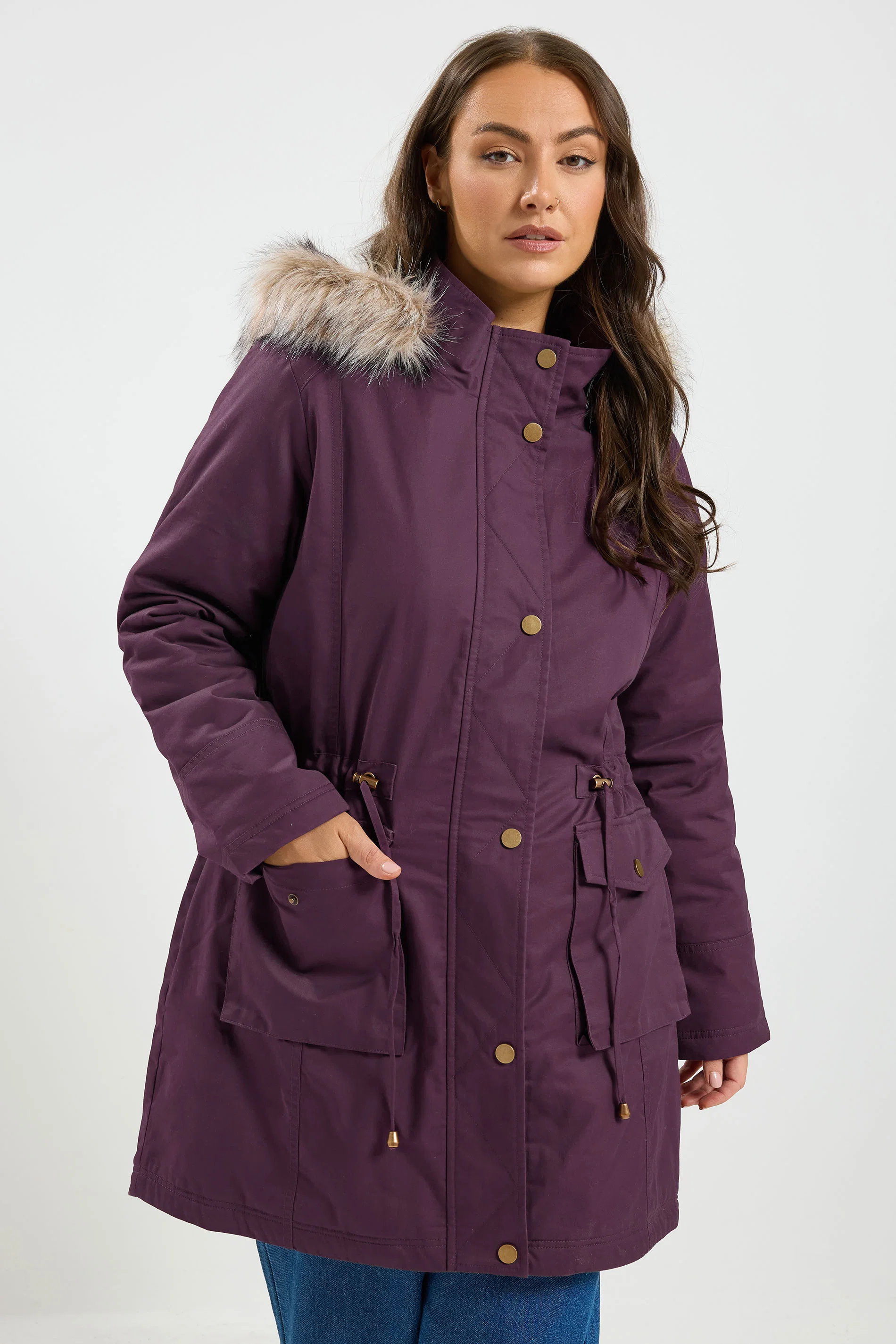Parkas med fleecefoder, lila 