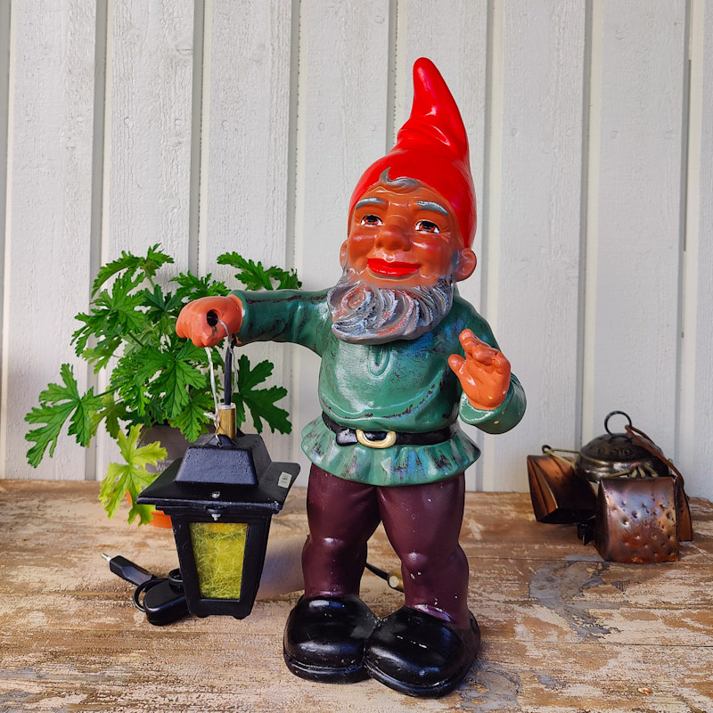 Heissner tomte i keramik med belysning